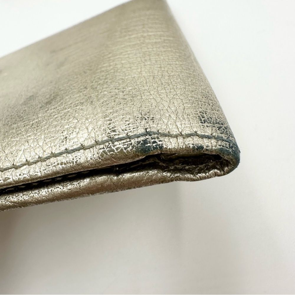 D&G Dolce Gabbana Metallic Gold Bifold Leather Wallet - Picture 9 of 16